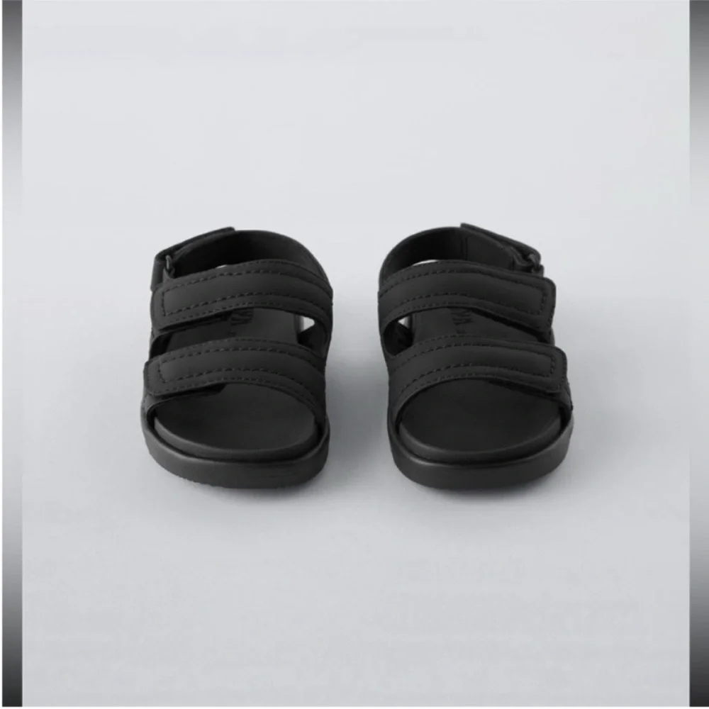 Zara Kids, Black, RUBBERIZED SANDALS